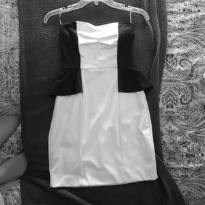Black and white mini dress